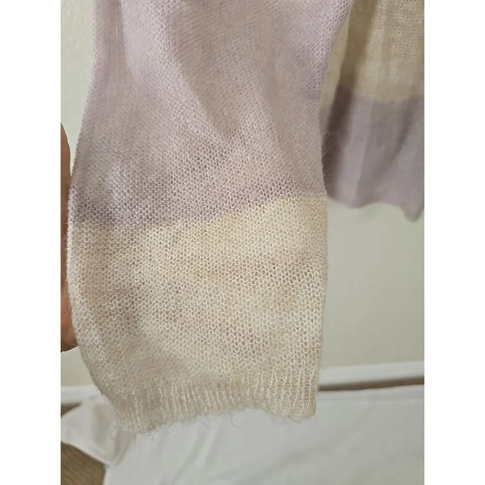 Free People Oversize Sweater Striped Lavender‎ & Cream Size M,